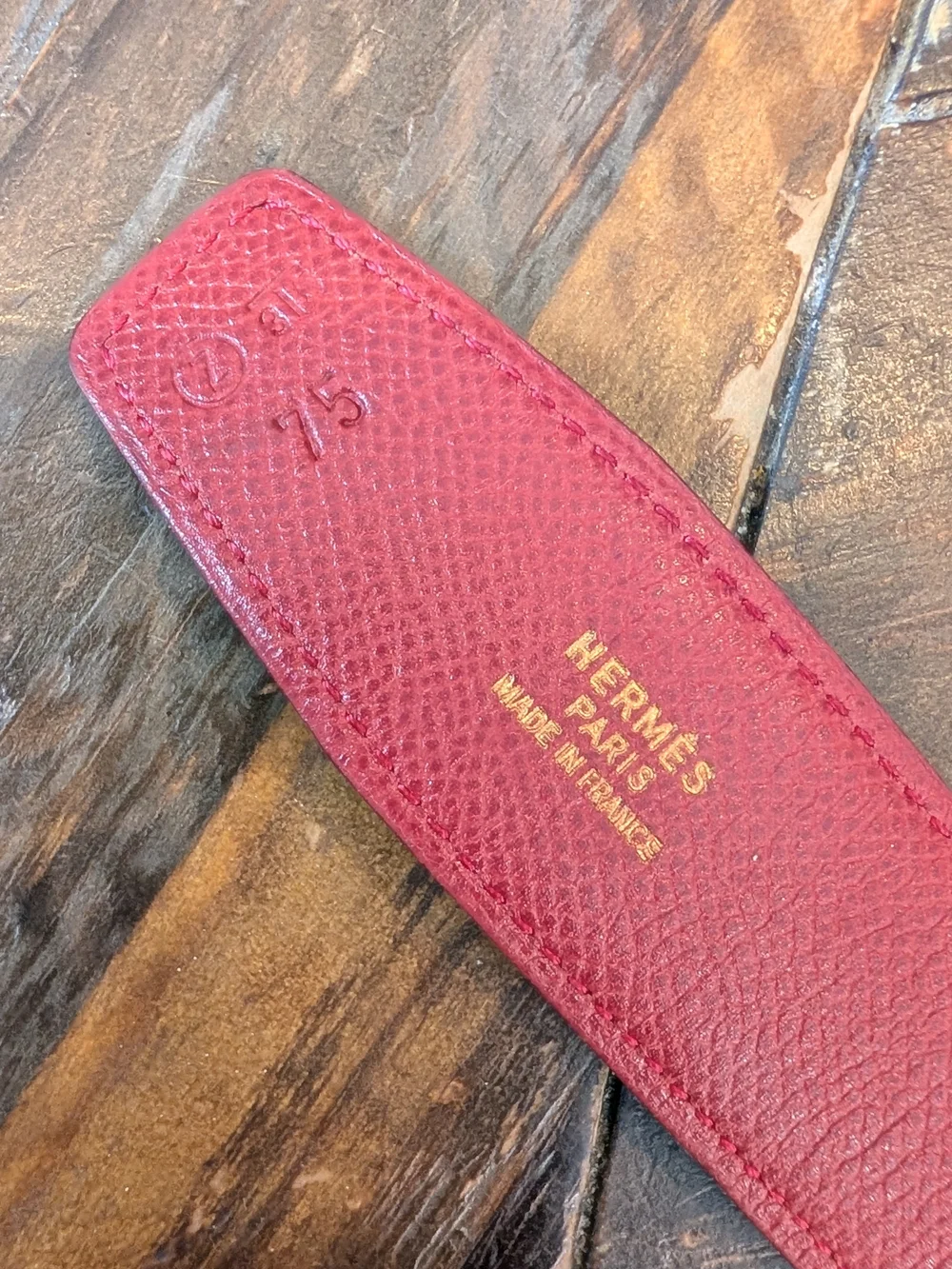 Hermes Red/ Black Reversible Belt